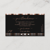 ラグジュアリーバラ金ゴールドブラックきらめくダイアモンズモノグラム 名刺 (裏面)