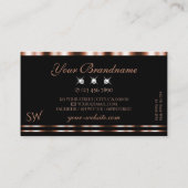 ラグジュアリーバラ金ゴールドブラックきらめくダイヤモンドイニシャル 名刺 (裏面)