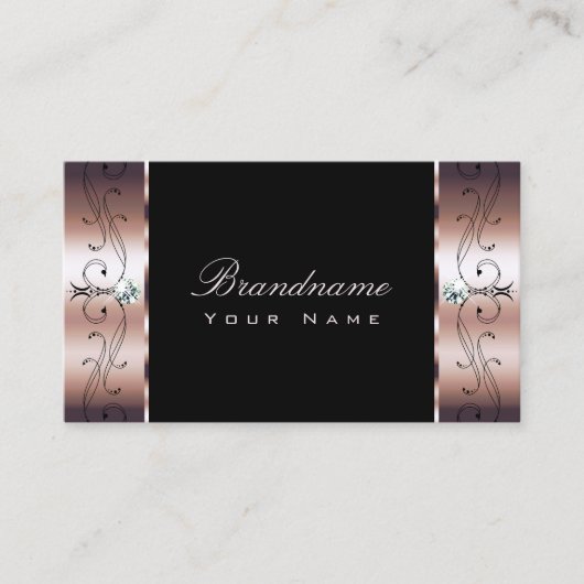 ラグジュアリーバラ金ゴールドブラックスクワイグドジュエルズ装飾品 名刺 (正面)