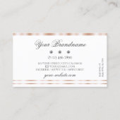 ラグジュアリーバラ金ゴールドホワきらめくイトジェルスタイリッシュズ 名刺 (裏面)