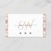 ラグジュアリーバラ金ゴールドホワきらめくイトジュエリーイニシャル 名刺 (正面)