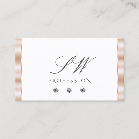 ラグジュアリーバラ金ゴールドホワきらめくイトジュエルズモノグラム 名刺 (正面)