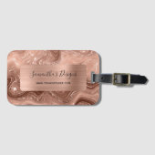 ラグジュアリーバラ金ゴールドマーブルアガテグラムフォイル ラゲッジタグ (正面横)