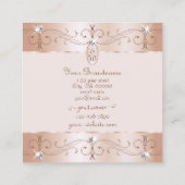 ラグジュアリーバラ金ゴールド華美オーナメントイニシャルルクセ スクエア名刺 (裏面)