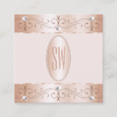 ラグジュアリーバラ金ゴールド華美オーナメントモノグラムラックス スクエア名刺 (正面)