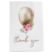 ラグジュアリーバルーングリッターパーティーありがとう ミディアムペーパーバッグ (正面)