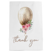 ラグジュアリーバルーングリッターパーティーありがとう ミディアムペーパーバッグ (裏面)