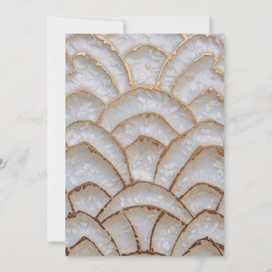 ラグジュアリーバロックスタイルホワイト金ゴールド結婚ズ 招待状 (裏面)