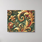 ラグジュアリーバロックダマスクパターン キャンバスプリント (正面)