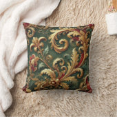 ラグジュアリーバロックダマスクパターン クッション (ブランケット)