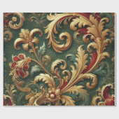 ラグジュアリーバロックダマスクパターン ラッピングペーパー (フラット)