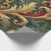 ラグジュアリーバロックダマスクパターン ラッピングペーパー (角)