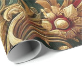 ラグジュアリーバロックダマスクパターン ラッピングペーパー (ロールコーナー)