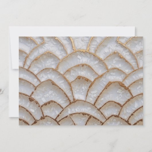 ラグジュアリーバロックホワイト&金ゴールドリハーサルディナー 招待状 (裏面)