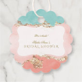 ラグジュアリーパステルウォーターカラーゴールドフォイルブライダルシャワー フェイバータグ (裏面)