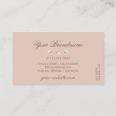 ラグジュアリーパステルバラコーラルきらめくダイヤモンド 名刺 (裏面)