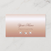 ラグジュアリーパステルバラコーラルきらめくダイヤモンド 名刺 (正面)