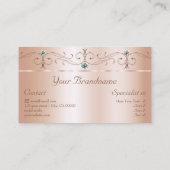 ラグジュアリーパステルバラコーラルスクイグルジュエリーアドフォート 名刺 (裏面)