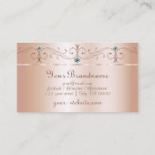 ラグジュアリーパステルバラコーラルスクイグルジュエリーモノグラム 名刺 (裏面)