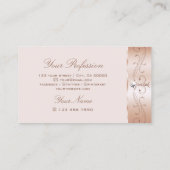 ラグジュアリーパステルバラ金ゴールド華美スパークルダイヤモンド 名刺 (裏面)