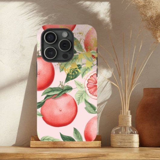 ラグジュアリーパステルピンク&金ゴールドグレープフルトトレリス Case-Mate iPhoneケース