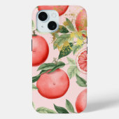 ラグジュアリーパステルピンク&金ゴールドグレープフルトトレリス Case-Mate iPhoneケース (裏面)