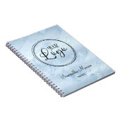 ラグジュアリーパステルブルービジネスロゴミーティング ノートブック (右側)