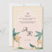 ラグジュアリーパステルムガルテーマ招待カードシーク 招待状 (正面)