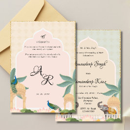 ラグジュアリーパステルムガルテーマ招待カードシーク 招待状