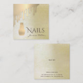 ラグジュアリーパティナ金ゴールドドリップ爪、 ネイルポリッシュネイルサロン スクエア名刺 (正面/裏面)