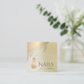 ラグジュアリーパティナ金ゴールドドリップ爪、 ネイルポリッシュネイルサロン スクエア名刺 (スタンド正面)