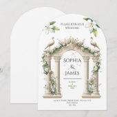 ラグジュアリーパレスアーチフラワーズ結婚式招待状 招待状 (正面/裏面)