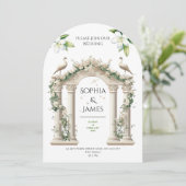 ラグジュアリーパレスアーチフラワーズ結婚式招待状 招待状 (スタンド正面)