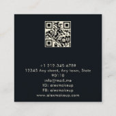 ラグジュアリーパンパスグラスパターンブラック スクエア名刺 (裏面)