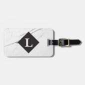 ラグジュアリーパーソナライズされたなホワイトマーブルラゲージタグ ラゲッジタグ (正面横)