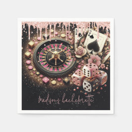 ラグジュアリーパーソナライズされたカジノバチェロレッテ スタンダードカクテルナプキン