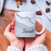 ラグジュアリーパーソナライズされたグレイ金ゴールド抽象芸術マーブルマグ コーヒーマグカップ