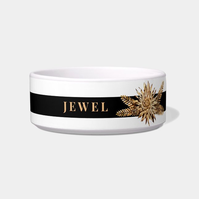 ラグジュアリーパーソナライズされたゴールデンフラワークラシエレガントー ボウル (正面)