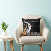 ラグジュアリーパーソナライズされたサキソフォンピアノ音楽 クッション (椅子)