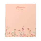 ラグジュアリーパーソナライズされたサマー自然フラワーウォーム ノートパッド (正面)