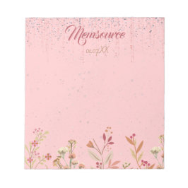 ラグジュアリーパーソナライズされたシルバーバラ金ゴールドシックフラワー ノートパッド