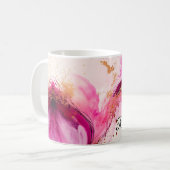 ラグジュアリーパーソナライズされたピンクパープル&金ゴールド大理石 コーヒーマグカップ (正面左)