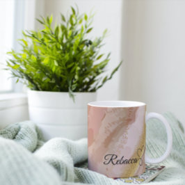 ラグジュアリーパーソナライズされたブラウン&金ゴールドウォーターカラーマグ コーヒーマグカップ