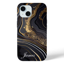 ラグジュアリーパーソナライズされたブラックアンド金ゴールド大理石