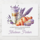 ラグジュアリーパーソナライズされたブランチをテーマにした誕生日 スパークリングワインラベル (シングルラベル)