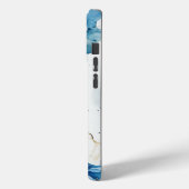 ラグジュアリーパーソナライズされたブルー、ホワイト&金ゴールドウォーターカラー Case-Mate iPhoneケース (裏面 / 左)