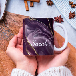 ラグジュアリーパーソナライズされたマルーン&金ゴールドマーブルマグ コーヒーマグカップ