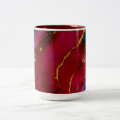 ラグジュアリーパーソナライズされたマーブルパターン名前をカスタムするマグ ツートーンマグカップ (中央)