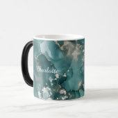 ラグジュアリーパーソナライズされたマーブルパターン名前をカスタムする モーフィングマグカップ (正面左)