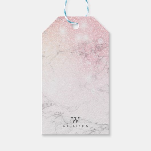 ラグジュアリーパーソナライズされたマーブル ギフトタグ (正面)